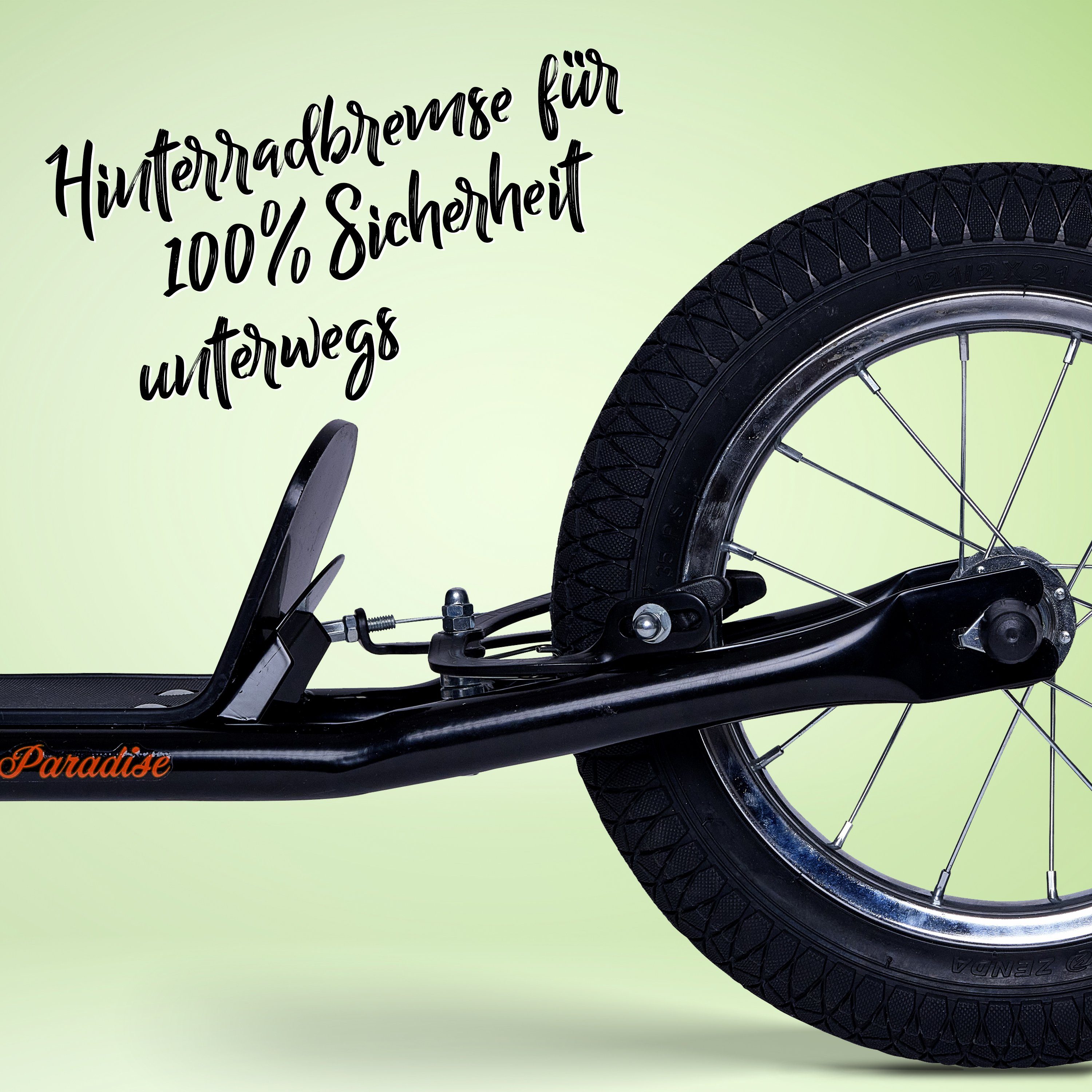 Apollo Scooter Retro Scooter Paradise City Roller mit 12,5 Zoll Luftreifen, Tretroller für Kinder und Jugendliche mit extra breiter Trittfläche – Bild 5 von 5