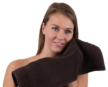 Betz Handtuch Set 10-TLG. Handtuch-Set Classic Farbe Dunkelbraun und schwarz, 100% Baumowlle