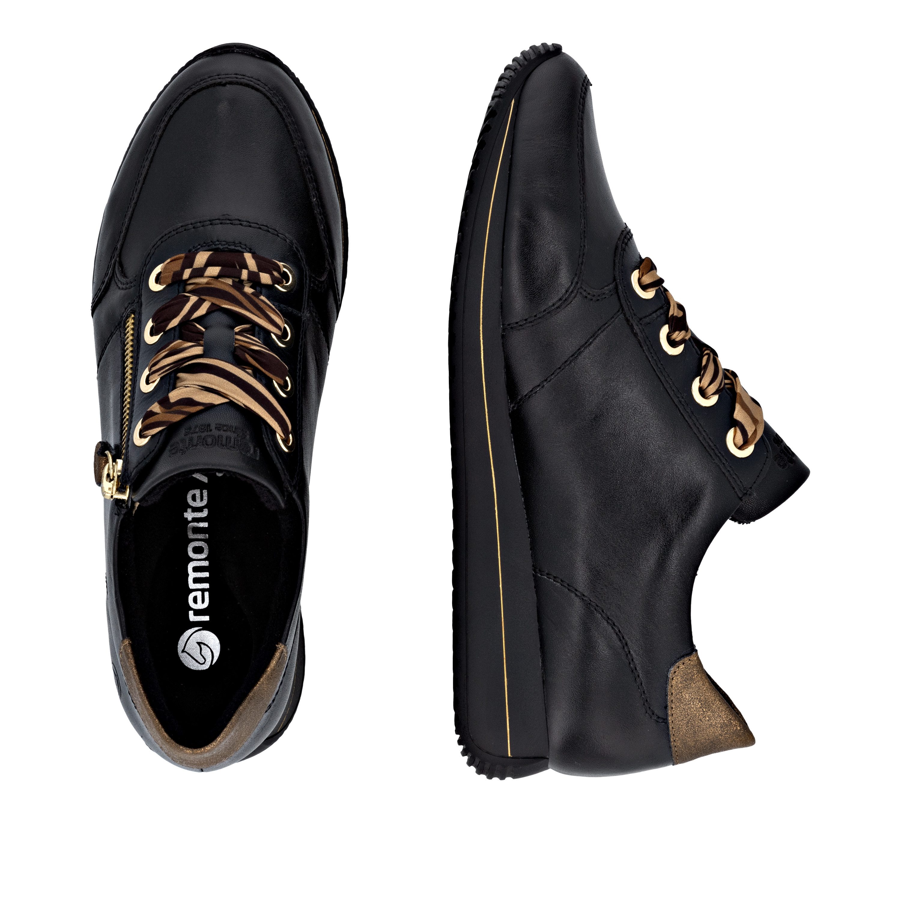 Remonte Keilsneaker Schnürschuh, Halbschuh, Freizeitschuh mit seitlichem Reißverschluss