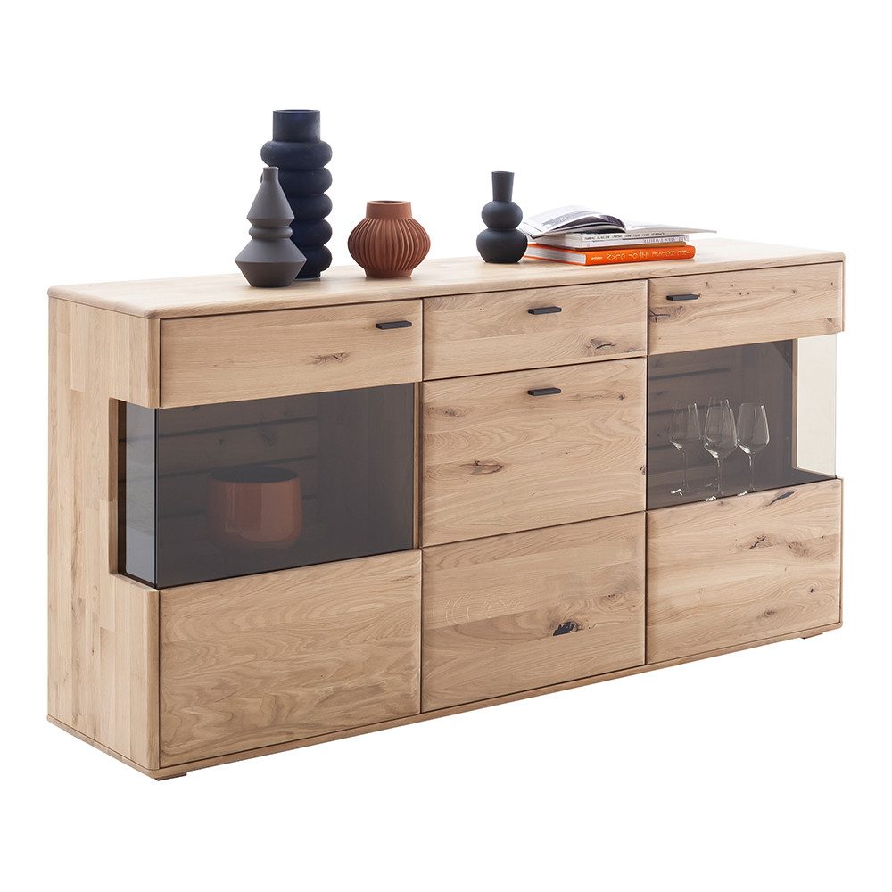 Lomadox Sideboard GALWAY-05, Kommode 184cm breit, Eiche massiv, montiert