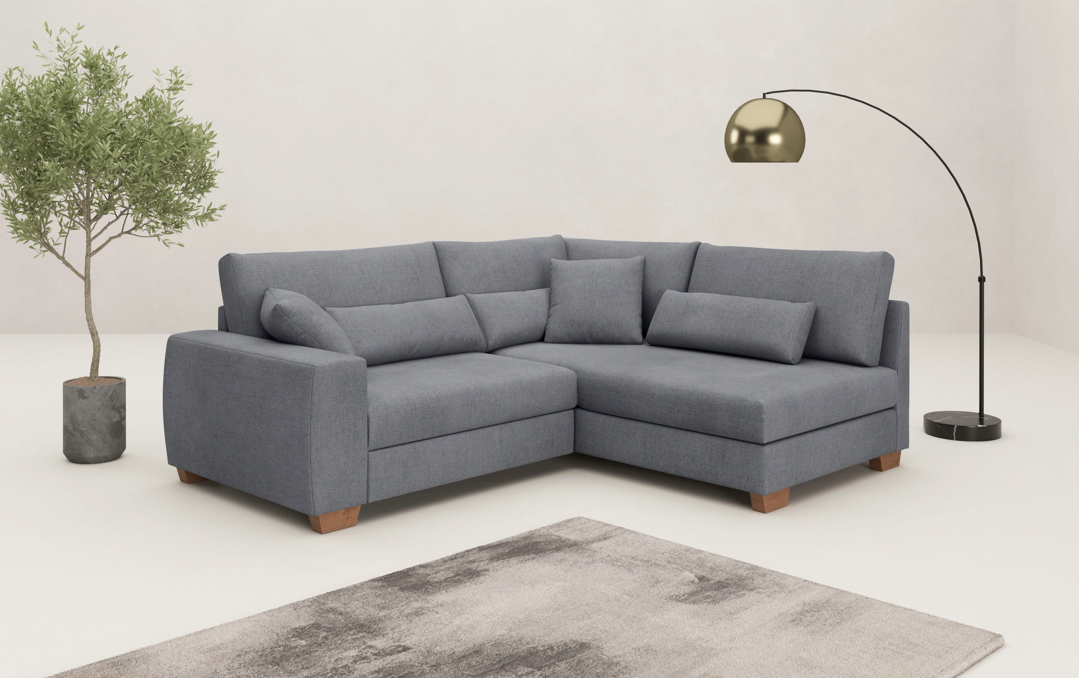 Mr. Couch Ecksofa "Helena L-Form", Mit Federkern, wahlweise mit Bettfunktio günstig online kaufen