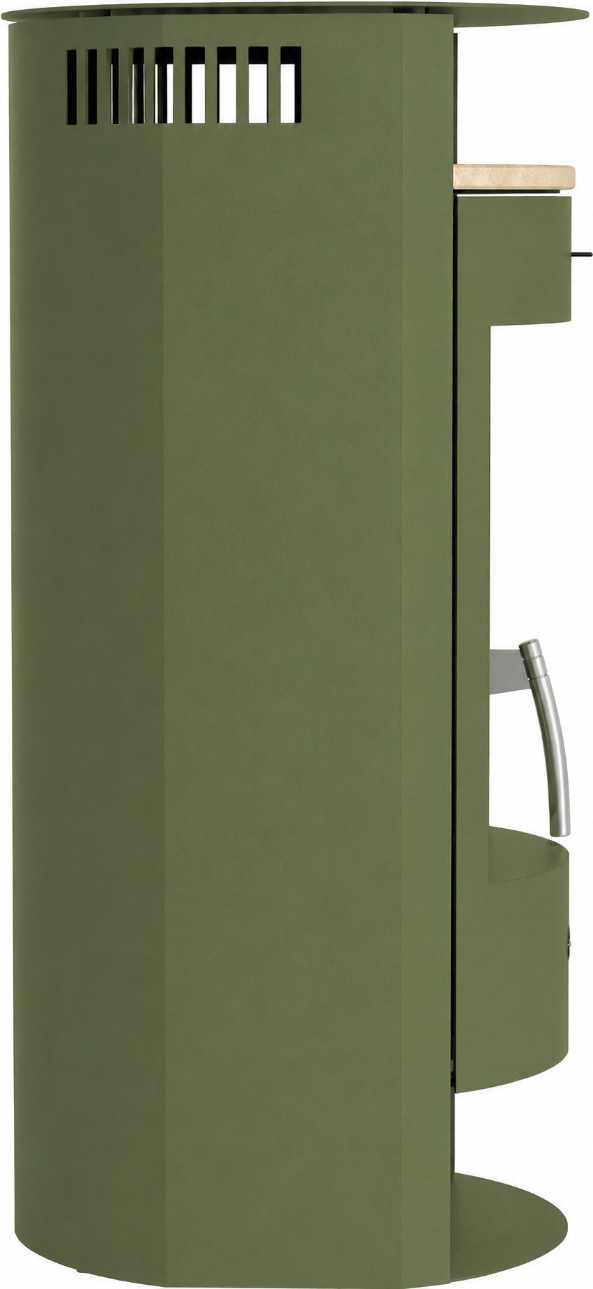 Hanseatic Kaminofen MAIA Stahl salbeigrün, Trendfarbe! Lieferung bis ins Wohnzimmer, 6,2 kW, Zeitbrand, NEU und Exklusiv