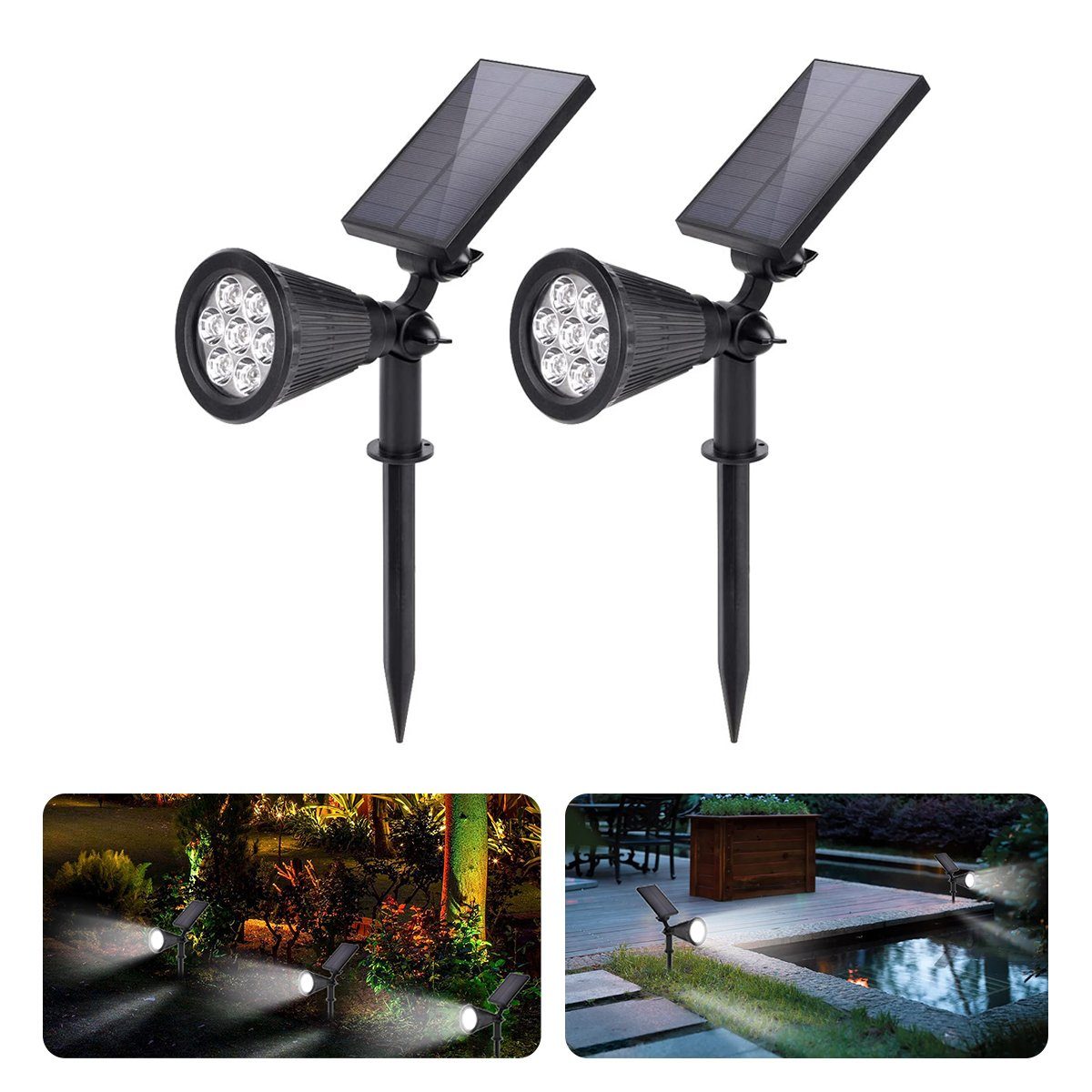Salcar LED Solarleuchte 2 Stück Gartenstrahler günstig online kaufen