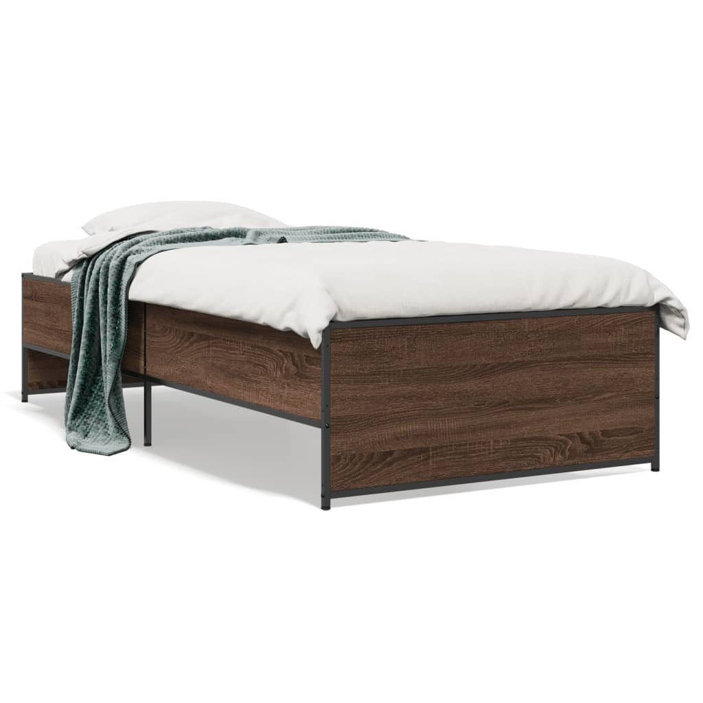 vidaXL Bett Bettgestell Braun Eichen-Optik 75x190 günstig online kaufen