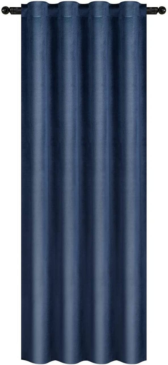 Vorhang, Woltu, Multifunktionsband (1 St), blickdicht, mit Kräuselband blickdicht 300g/m² marinblau
