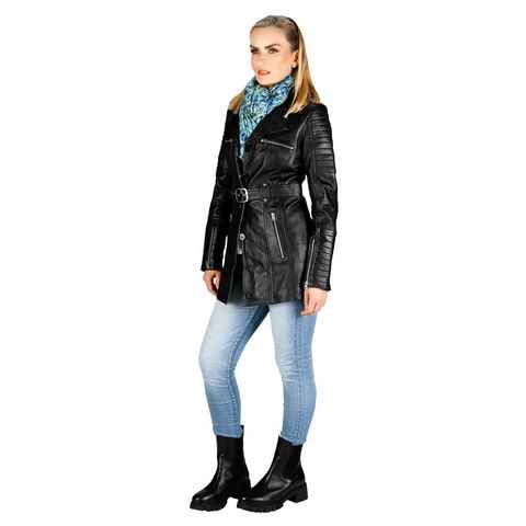 VALAIZA Lederjacke Prestigiose VALAIZA Lederjacke: Eleganz mit Taschen & Gürtel Echtes Lamm Nappa Leder