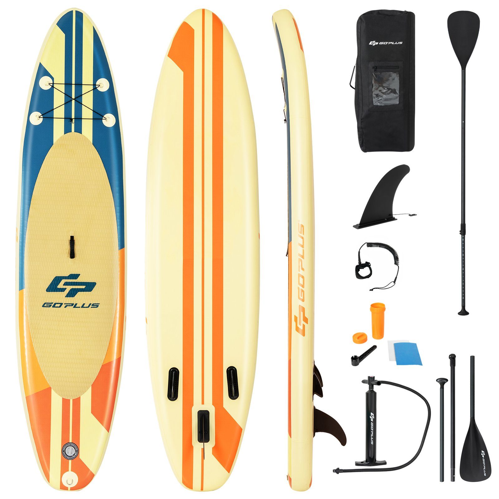 aufblasbar Up Board, Paddle COSTWAY 320cm, SUP-Board Stand 150kg bis