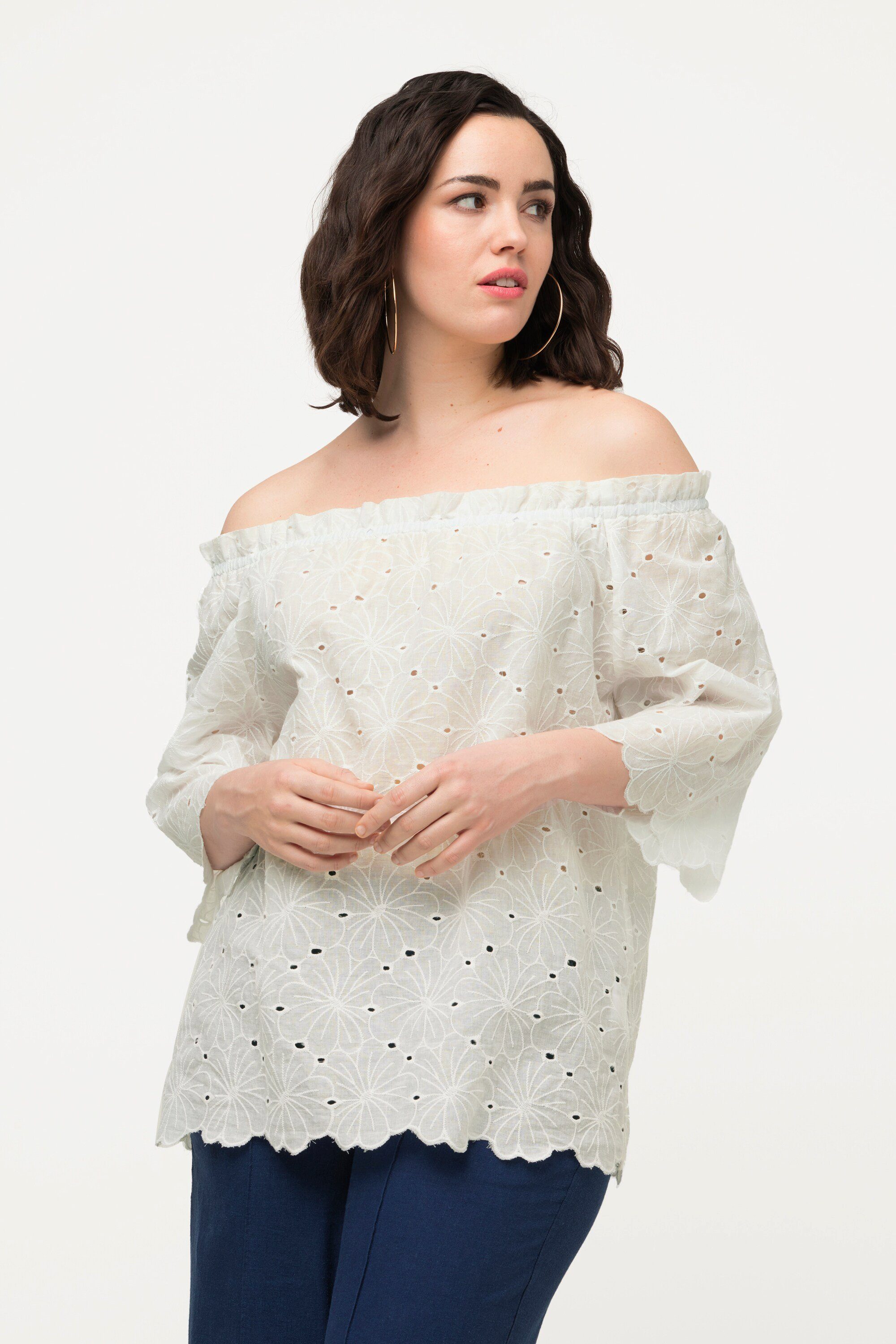 Ulla Popken Tunika Carmenbluse schulterfrei A-Linie günstig online kaufen