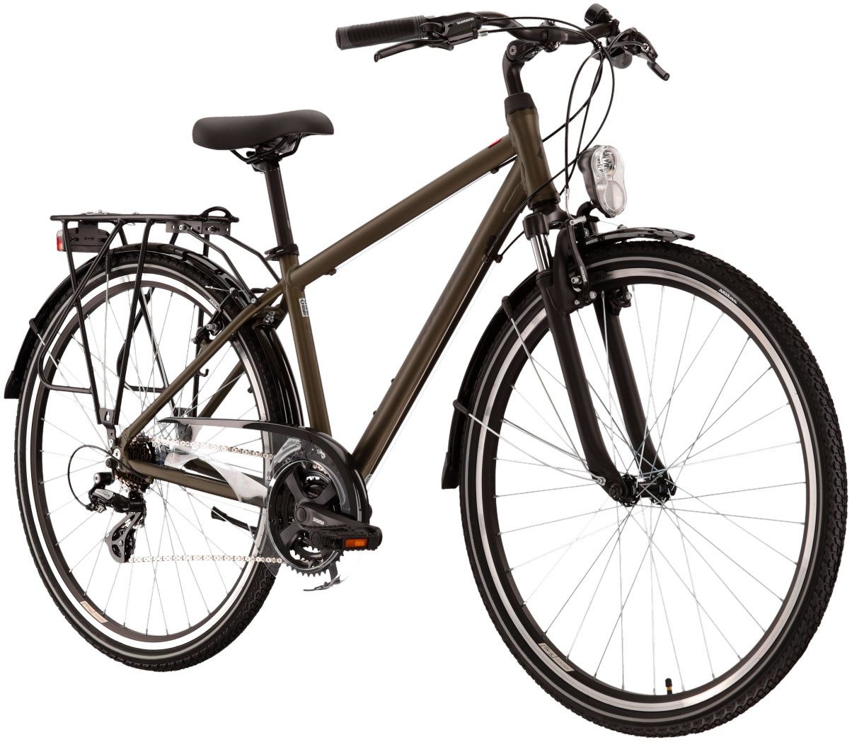 Kross Trekkingrad KROSS Trekkingrad Trans 1.0 28" khaki, 21 Gang Shimano ALTUS M310 Schaltwerk, Kettenschaltung