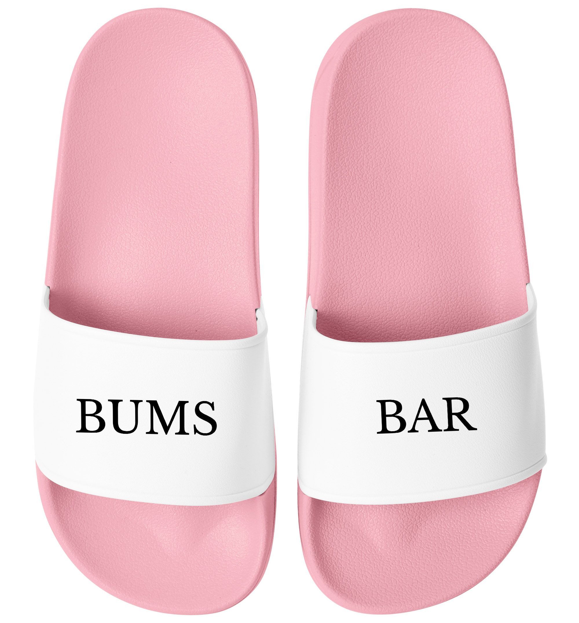 MoonWorks Badelatschen Herren mit Spruch BUMS BAR –Gadget Malle, Festival JGA – Badesandale