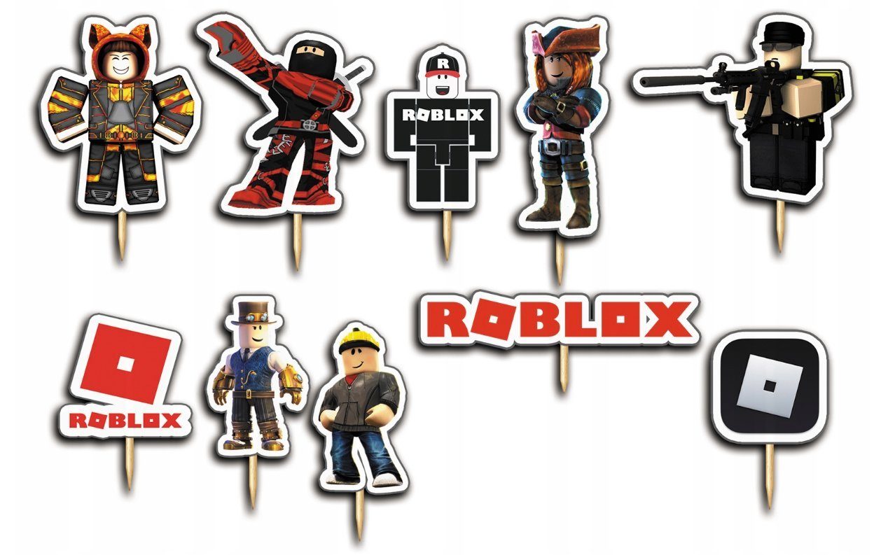 Festivalartikel Tortenstecker Roblox Topper Set 10 Stk Geburstag Torten Deko Kuchen Junge