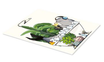Posterlounge Forex-Bild Wyatt9, Seerobbe im Bad, Badezimmer Illustration