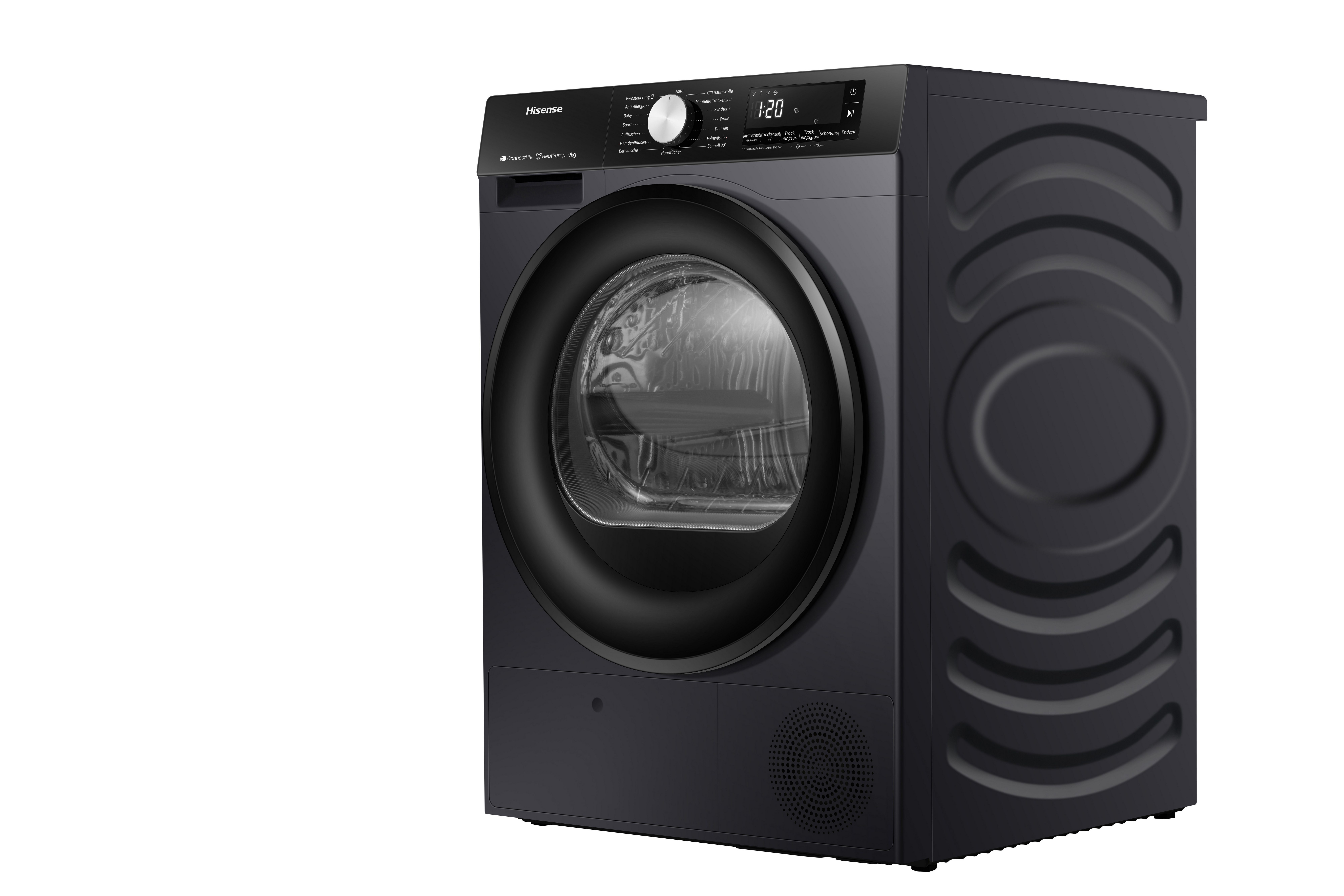 Hisense Wärmepumpentrockner 3S Serie DH3S902BB3, 9kg Fassungsvermögen