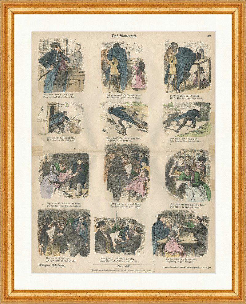 Kunstdruck Das Rattengift Bauer Wirtshaus Kind Bader Münchener Bilderbogen 631 Ge