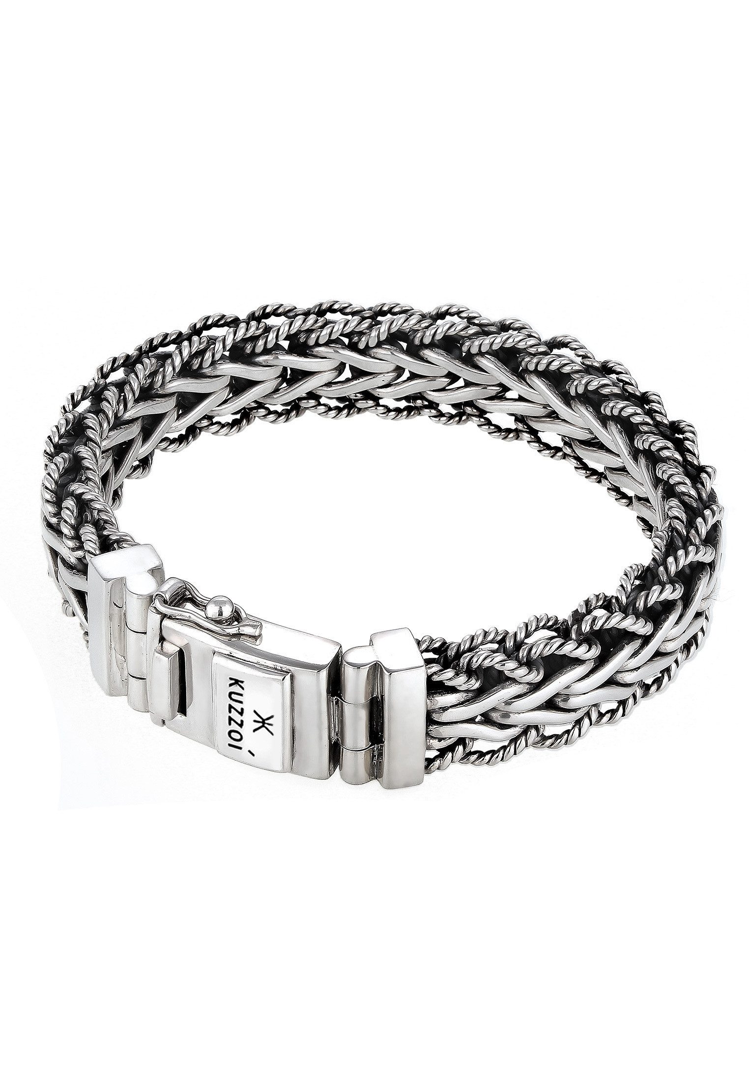 Kuzzoi Silberarmband Herren Panzerarmband Gliederkette 925er Silber günstig online kaufen