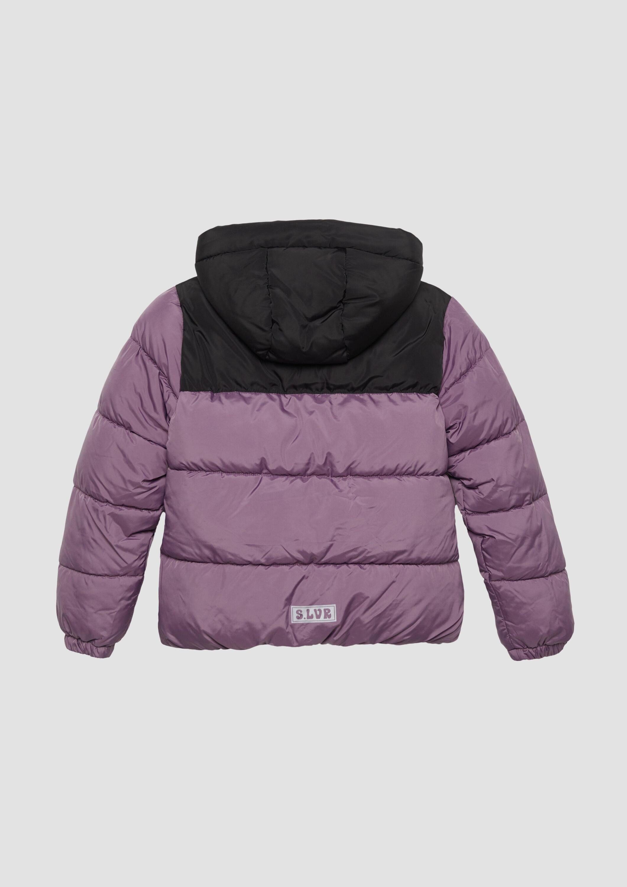 s.Oliver Winterjacke Outdoor-Jacke Steppjacke mit Fleecefutter und abnehmbarer Kapuze