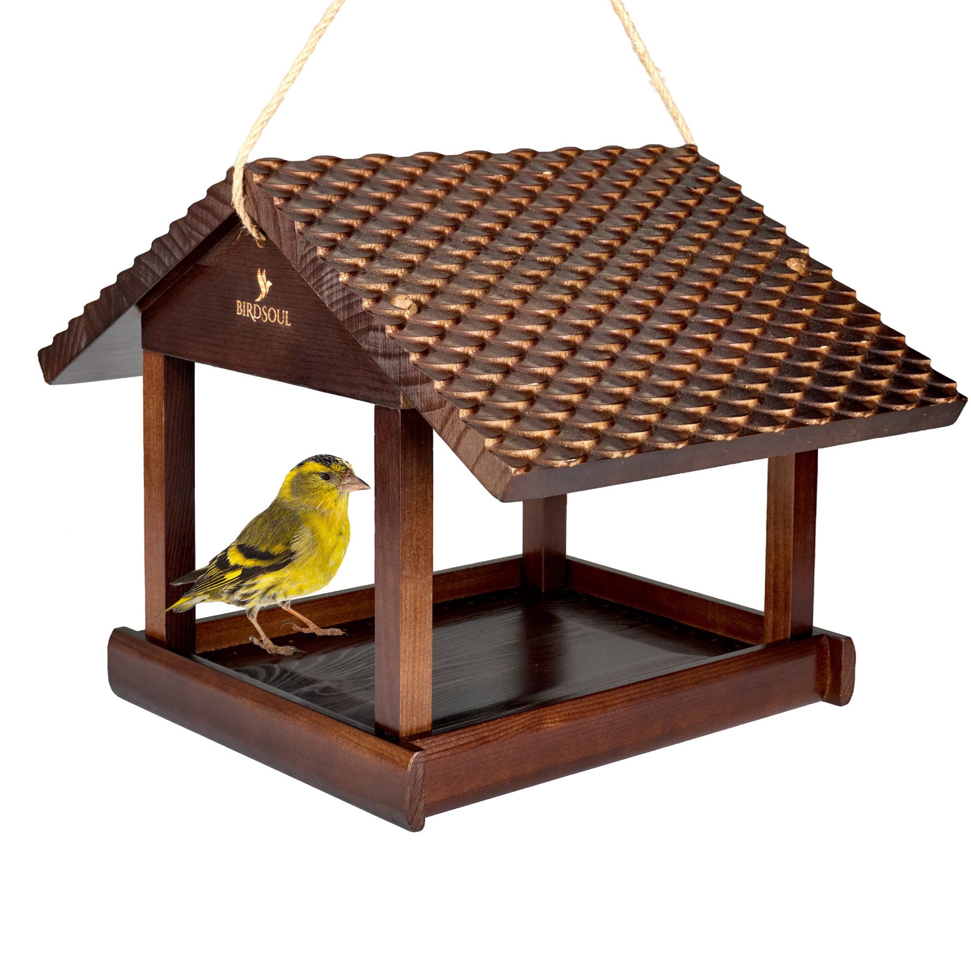 BIRDSOUL Vogelhaus Nordic, Wasserableitendes Design und mit hochwertiger, handwerklicher Optik.