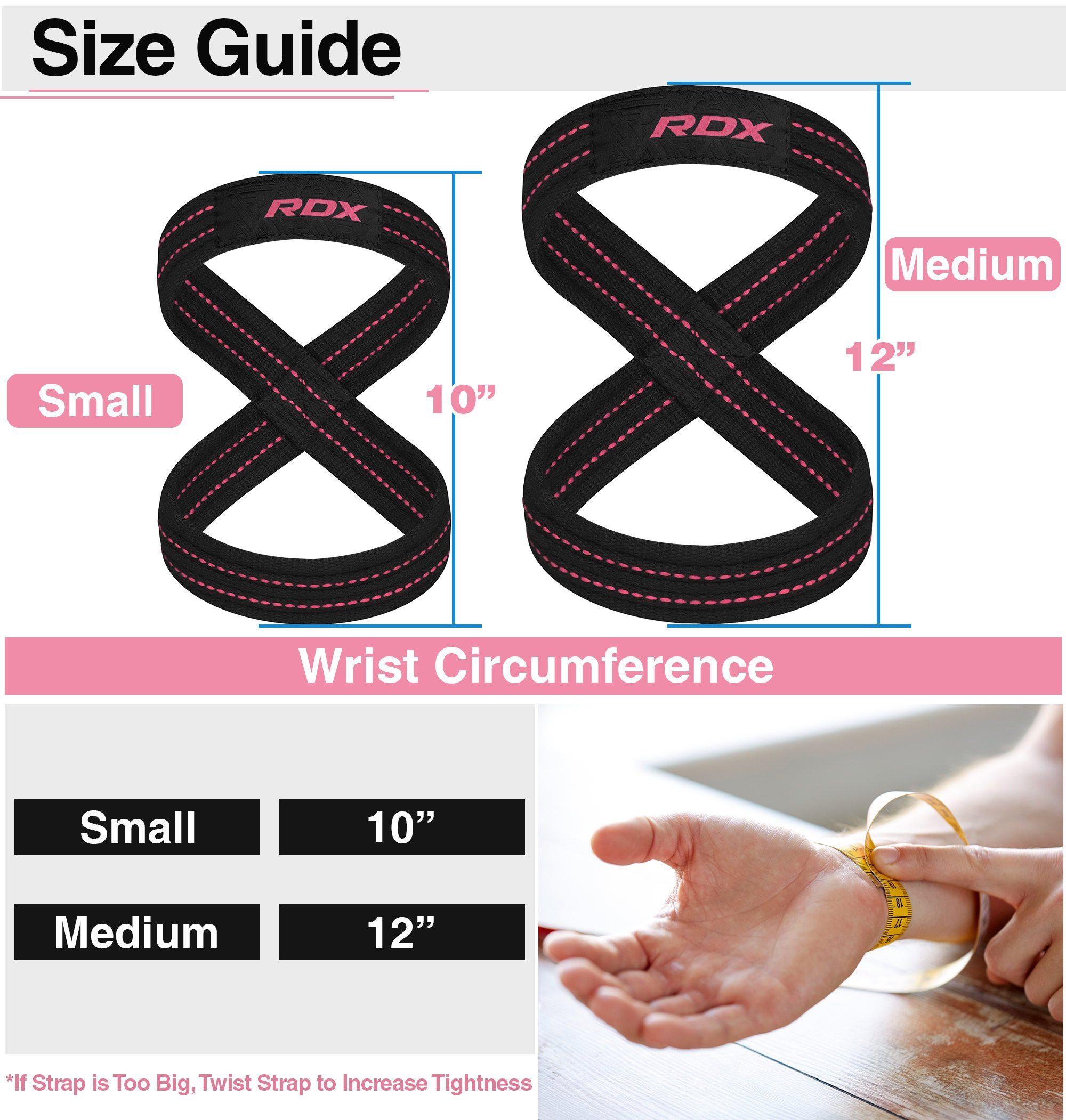 RDX Trainingsband RDX Weight Lifting Wrist Straps für Männer, Powerlifting Bodybuilding