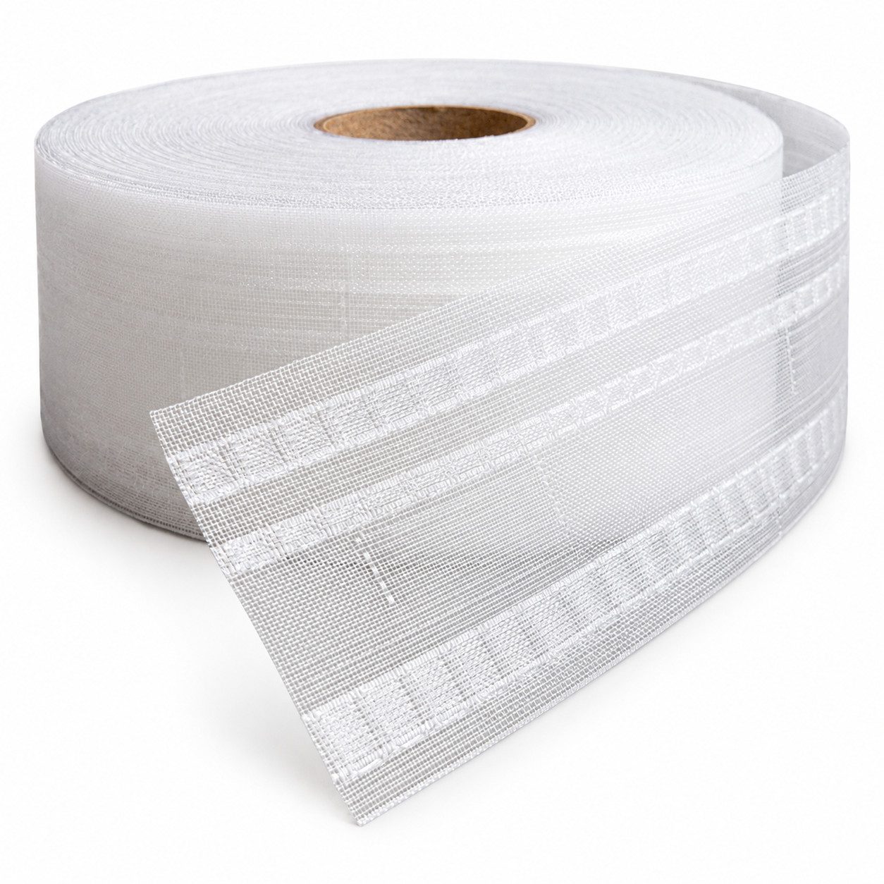dekondo Faltenband Gardinenband Wellenband Taschenband zum Aufnähen, geeignet für Gleiterkordeln mit 6 oder 8 cm Gleiterabständen, weiß, transparent, variabel