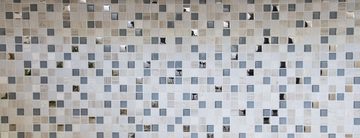 Mosani Mosaikfliesen Glasmosaik Naturstein Mosaik hellgrau silber matt / 10 Matten
