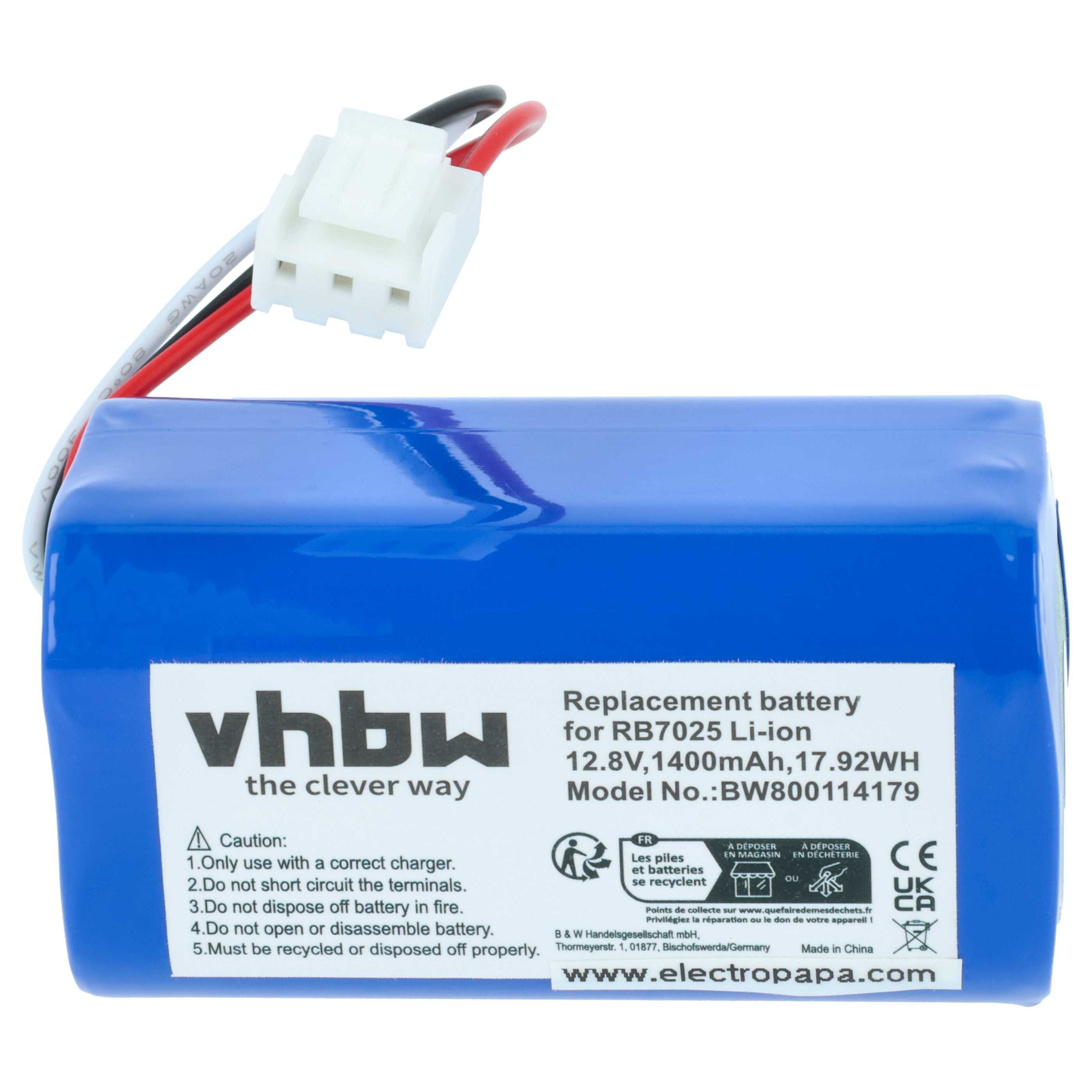 vhbw Akku passend für Philips FC 8710, Smartpro, FC 8603, FC 8700, FC 8705 Staubsauger-Akku Akku Li-Ion 1400 mAh (12,8 V, 1 St), Leistungsfähiger Austausch-Akku für Ihren Saugroboter