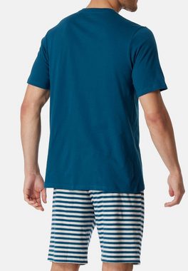 Schiesser Pyjama Casual Nightwear (Set, 2 tlg) Schlafanzug - Baumwolle - Atmungsaktiv - Set aus T-Shirt und Shorts