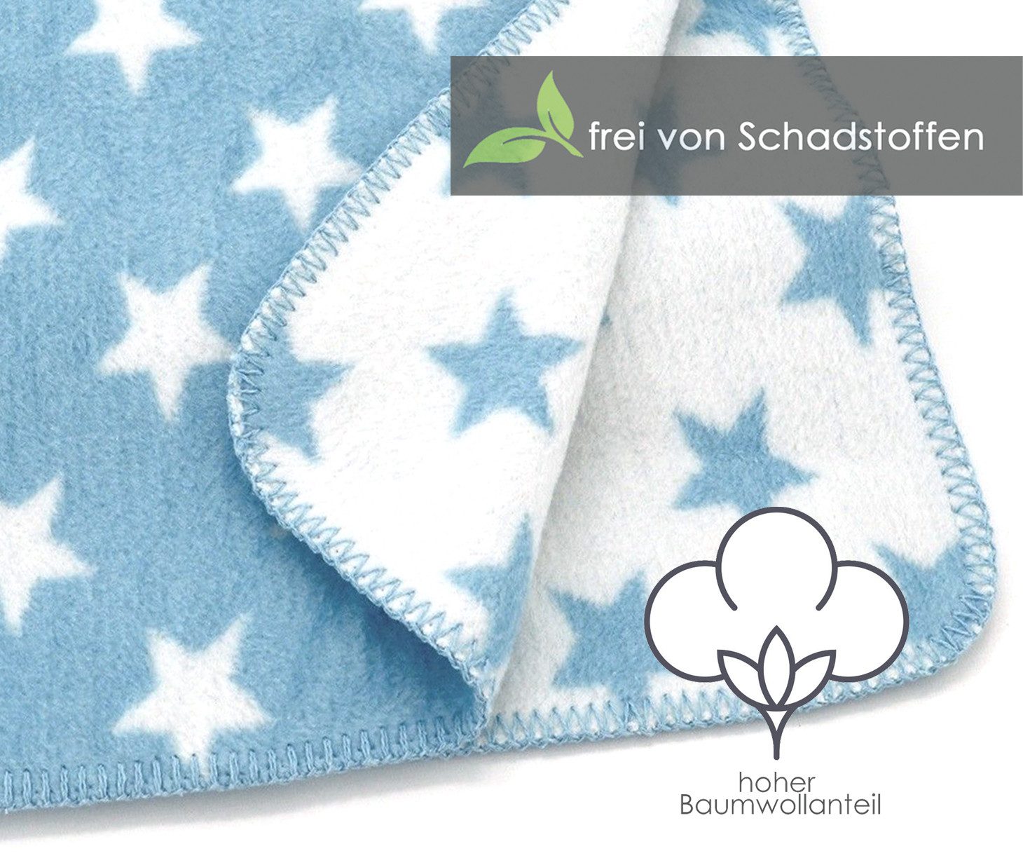 Babydecke Baby Kuscheldecke Sterne weiche Decke günstig online kaufen