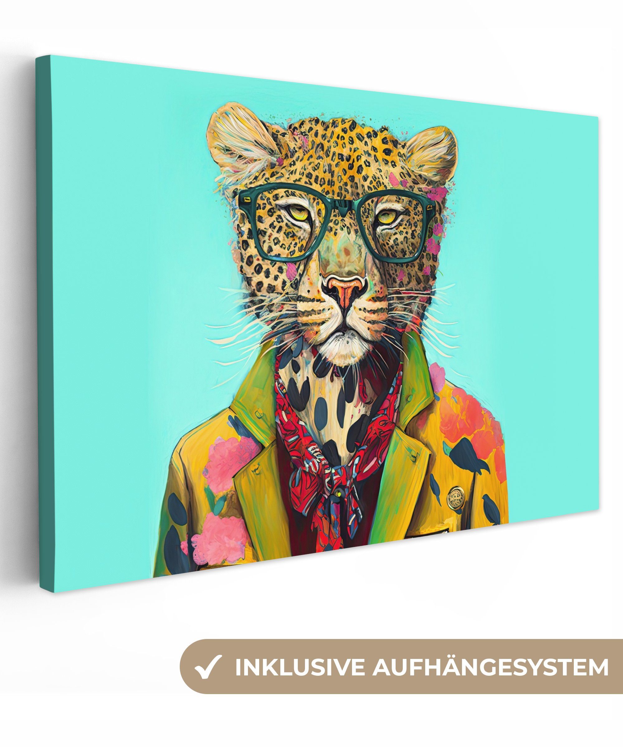 OneMillionCanvasses® Leinwandbild Tier - Brille - günstig online kaufen