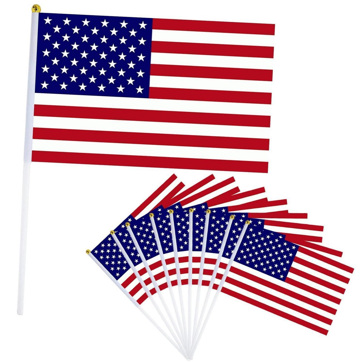 LuxusKollektion Flagge Handflaggen Amerika 10er Set 14x21cm