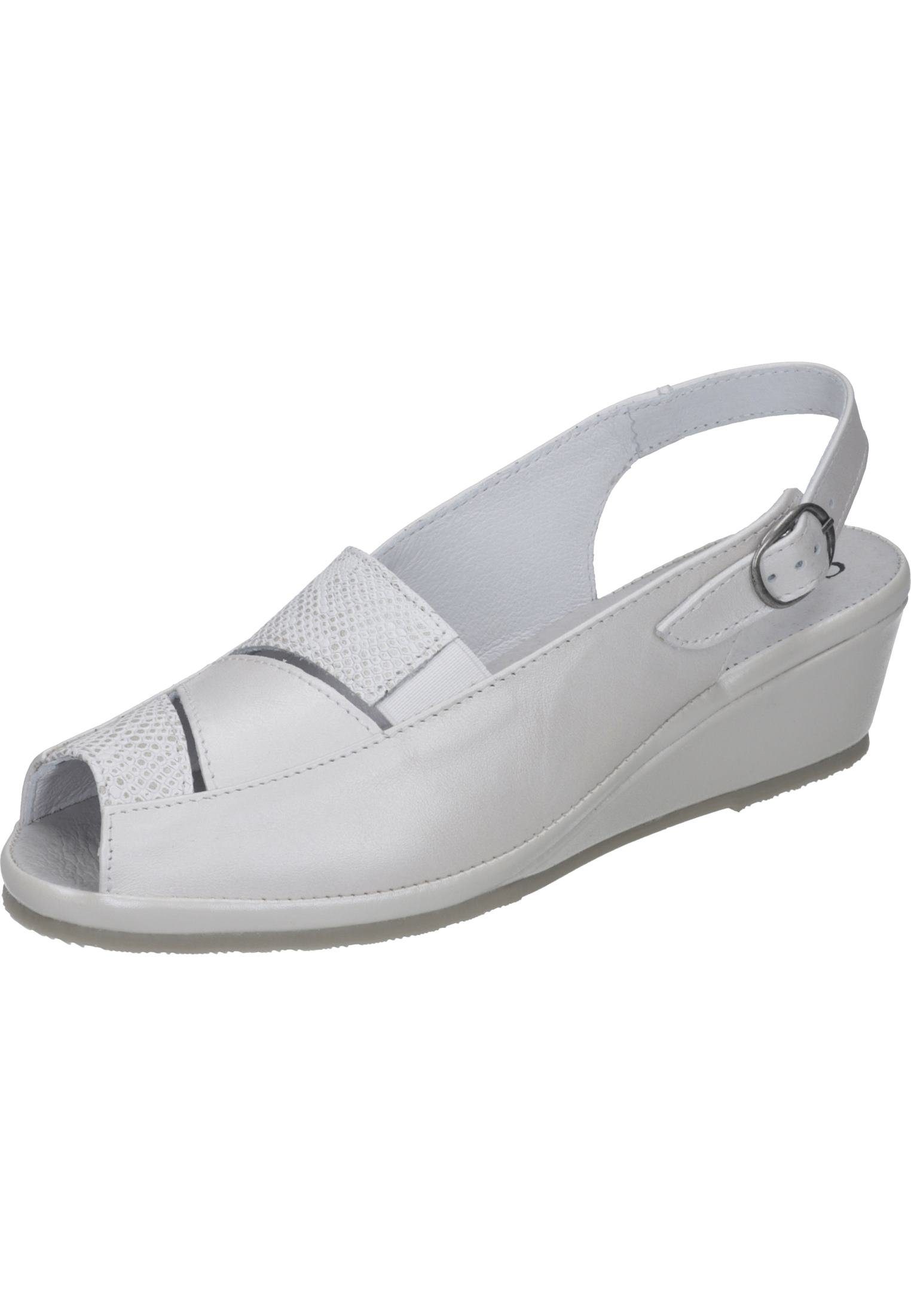 Comfortabel Sandalen Sandale mit Gummizug weiß