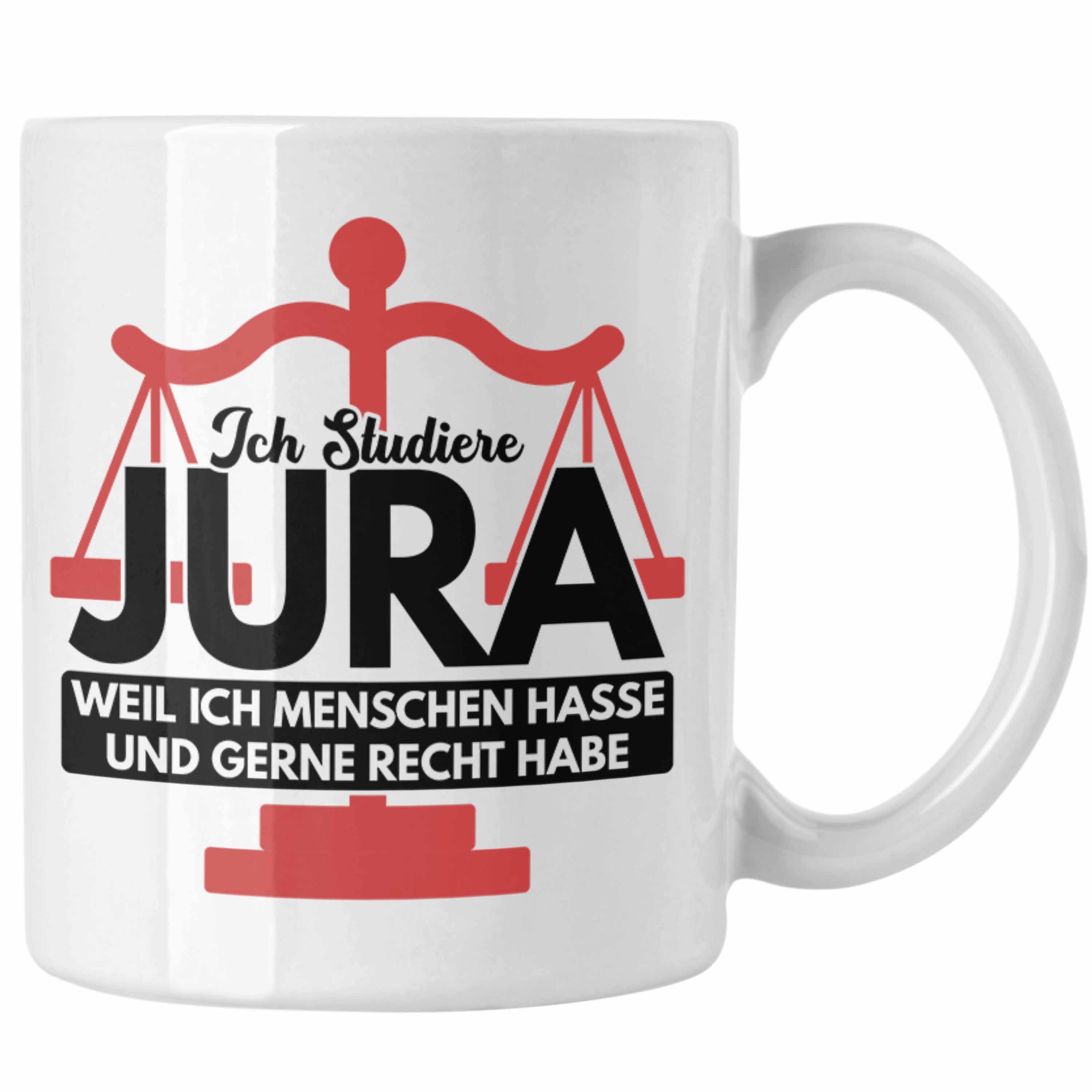 Trendation Tasse Trendation - Jura Tasse Geschenk Spruch Jurist Geschenkidee Anwalt Jur Weiss
