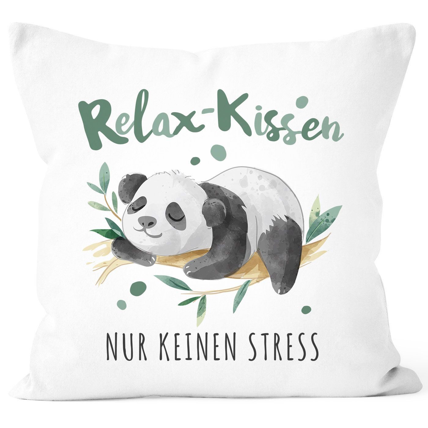 SpecialMe Dekokissen Kissenbezug Spruch Relaxkissen nur kein Stress Panda-Bär Dekokissen