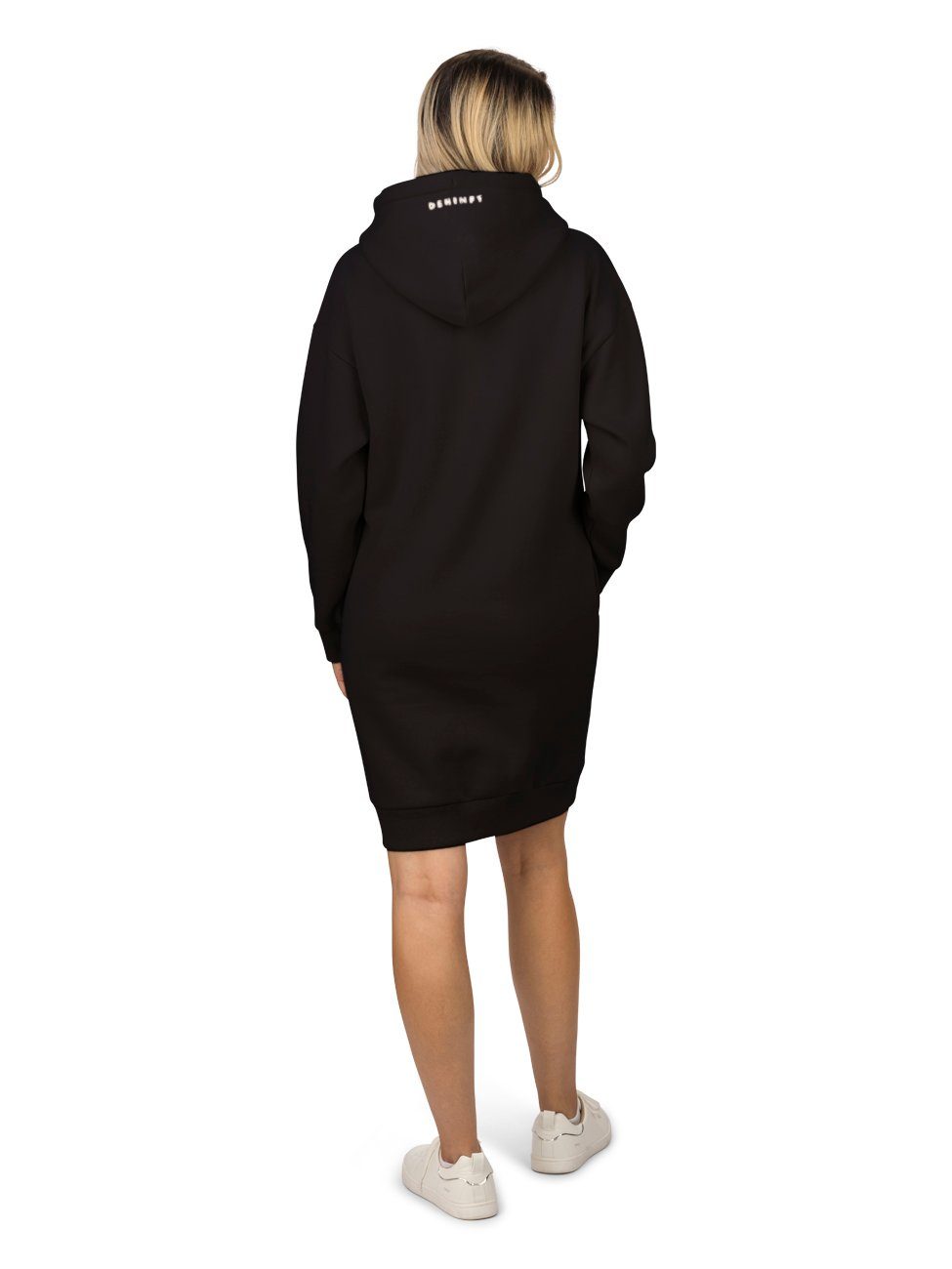 DENIMFY Sweatkleid Damen Kapuzenpullover (64000) Oversize DFAnna mit Black Kapuze Freizeitkleid