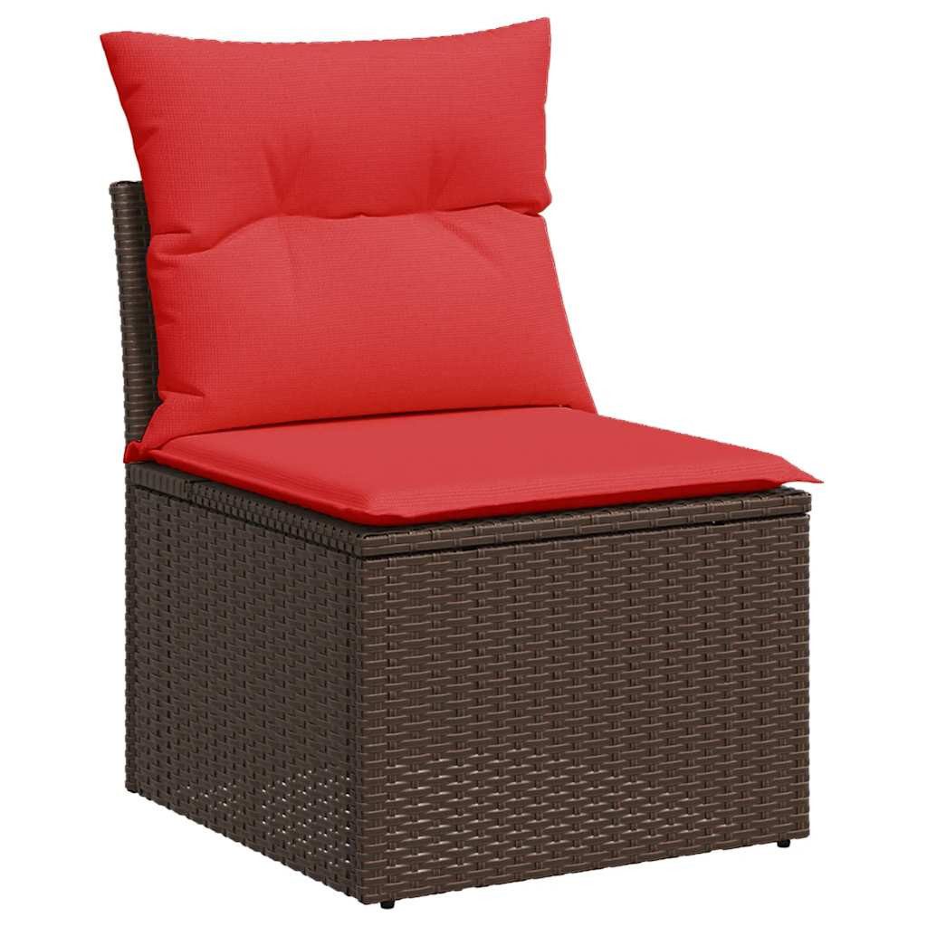 vidaXL Gartenlounge-Set 6-teiliges Gartensofa-Set mit Kissen, braun, Polyrattan, (1-tlg)