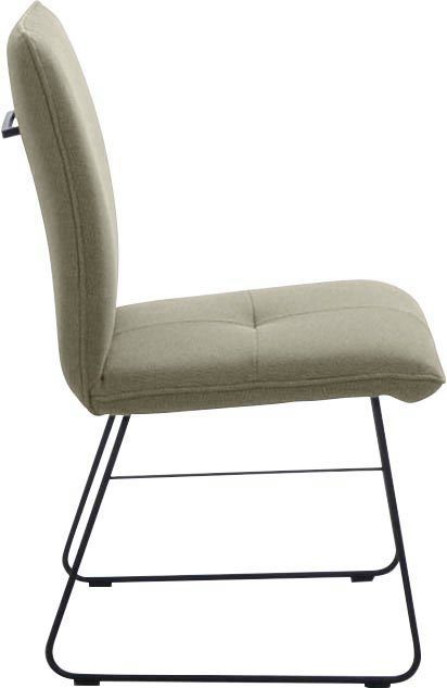im Komfort Drahtgestell salbei Kufenstuhl Griff (1 am in & Rücken, schwarz, Wohnen K+W St), Metall Steppung Sitz