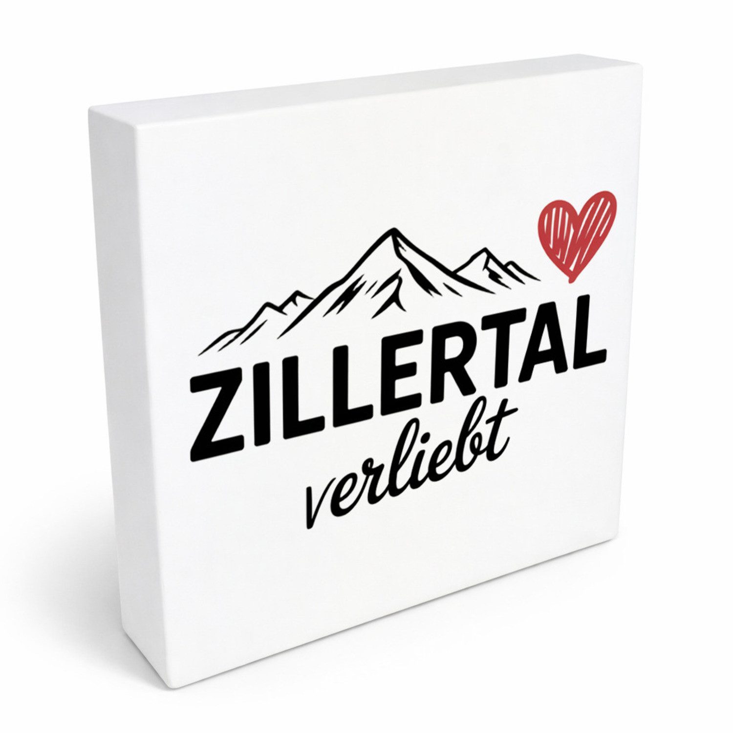 speecheese Holzbild Griaß di im Zillertal! Holzbild in 20x20 cm zum Stellen oder mit, 20x20 cm