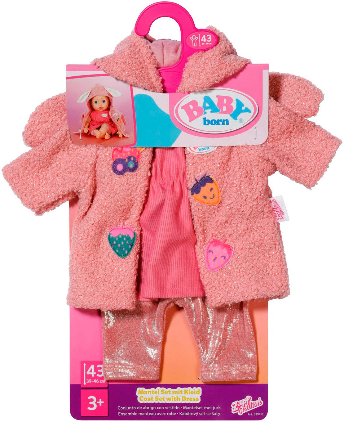 Baby Born Puppenkleidung Mantel Set mit Kleid 43 cm (Set) günstig online kaufen