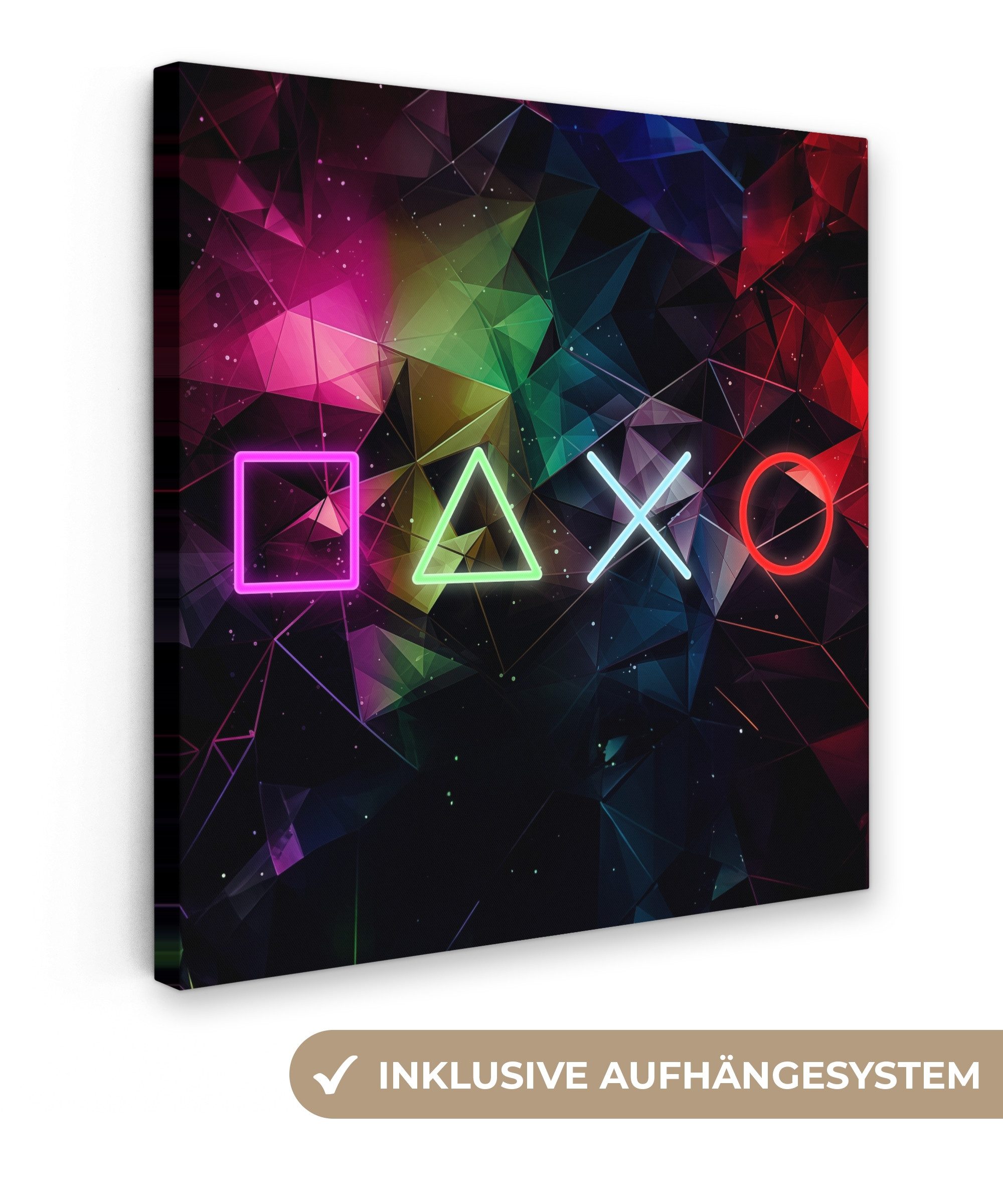 OneMillionCanvasses® Leinwandbild Spiele - Modern - Spiel - Neon - Spielzim günstig online kaufen