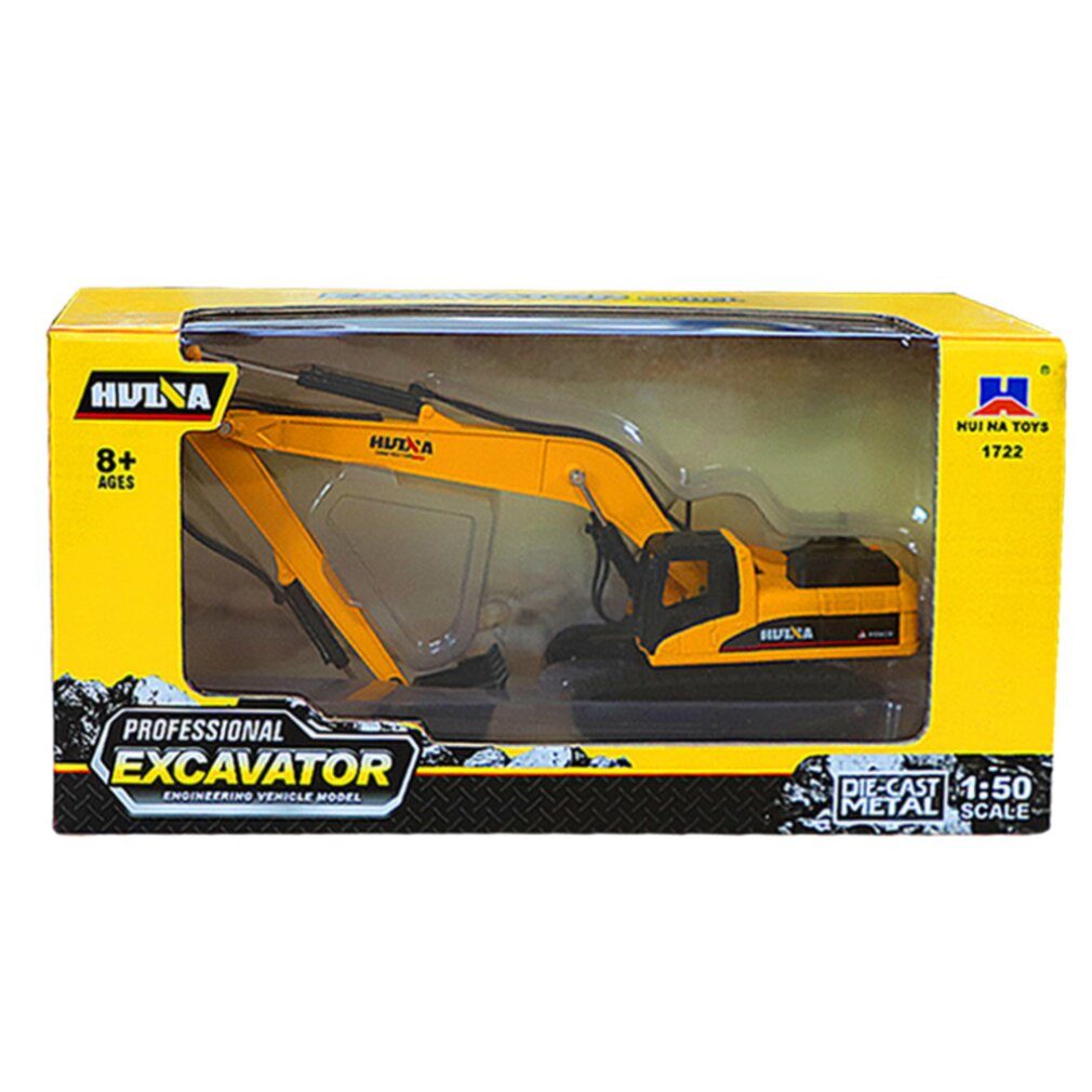 HUINA Spielzeug-Boot Lean Caterpillar Bagger Metall Beweglicher Arm Gelb 1:50