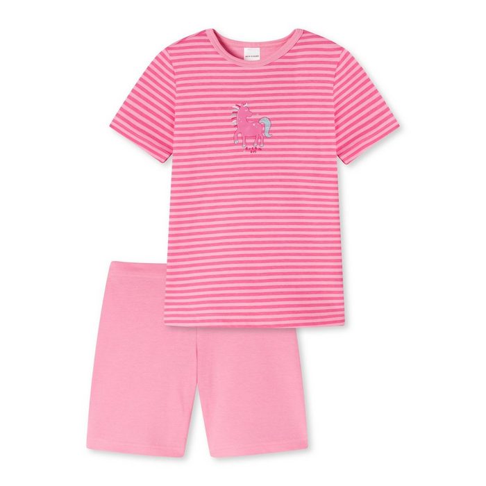Schiesser Pyjama Mädchen Schlafanzug - kurzarm Kinder Baumwolle