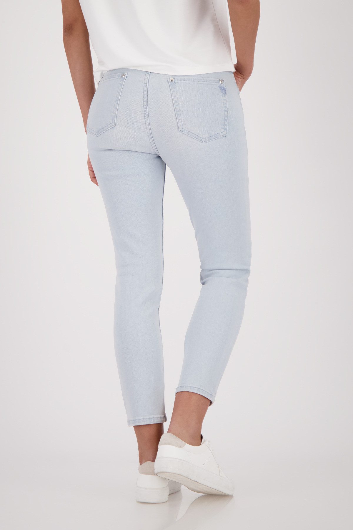 Monari 7/8-Jeans Basic mit strahlenden Strasssteinen, 5-Pocket-Form