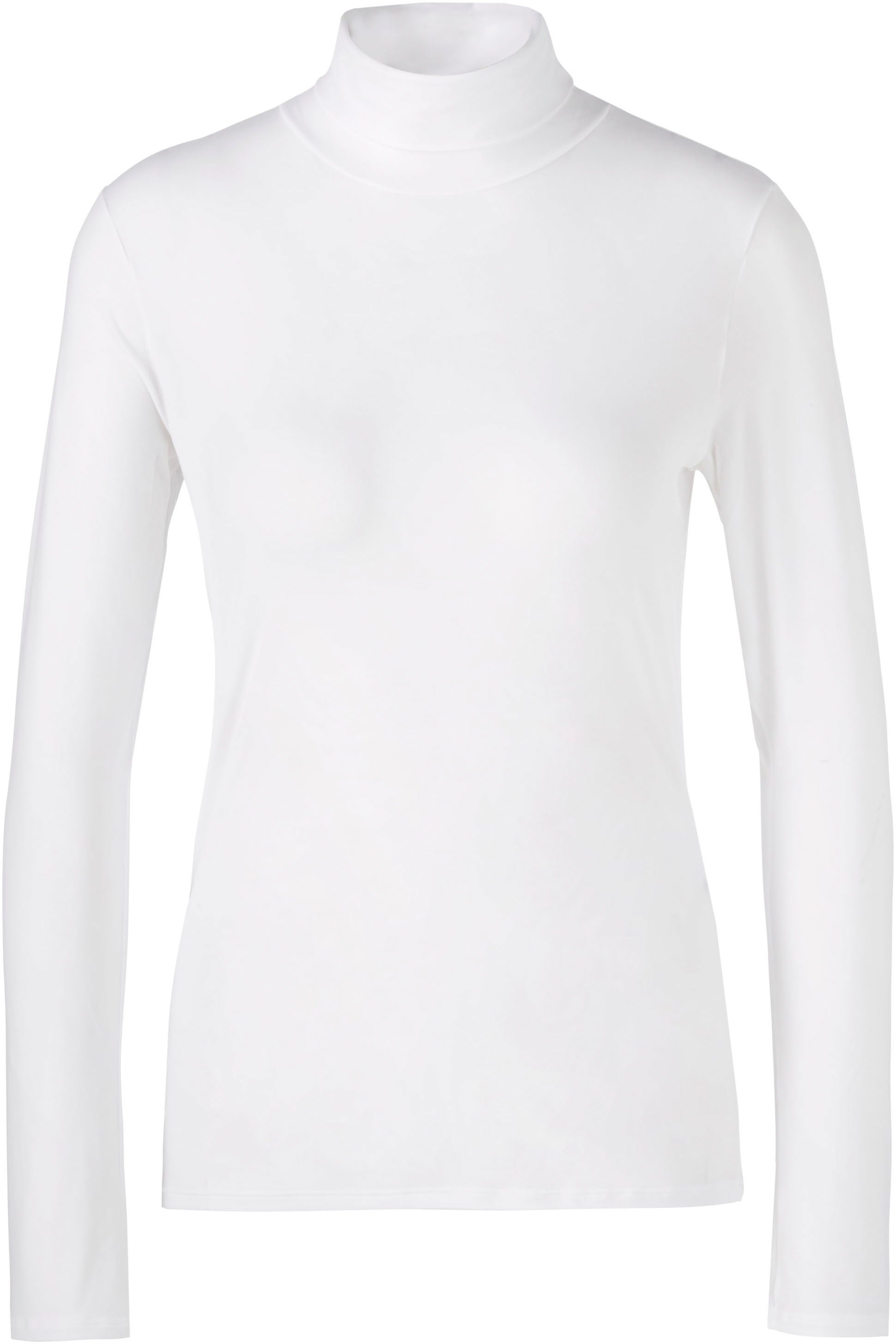 Premium Rollkragenshirt Damenmode elastisch Essential" white "Collection Cain Zarter Marc Rollkragenpullover,