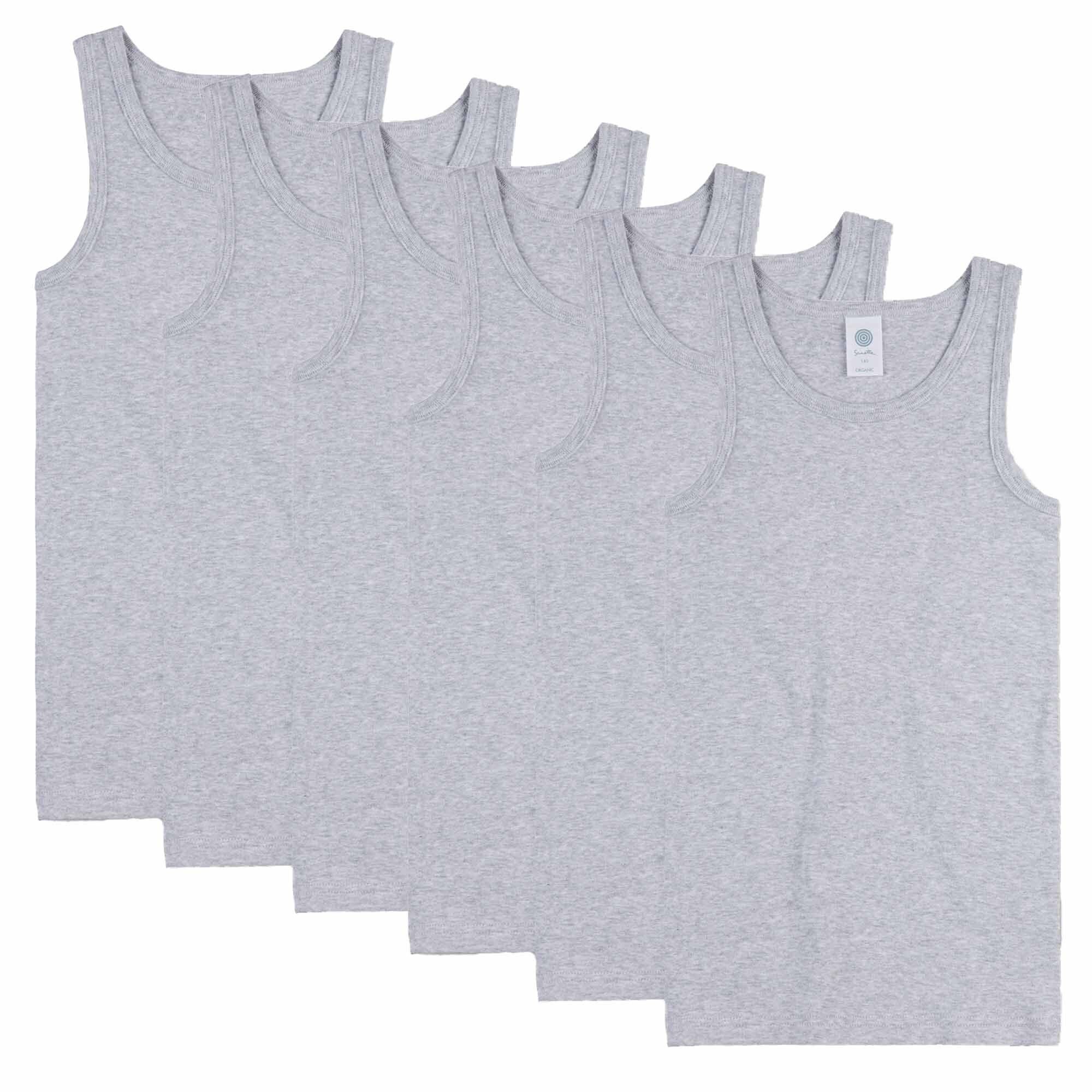 Sanetta Unterhemd Jungen Unterhemd 6er Pack - Shirt ohne Arme, Tank Grau