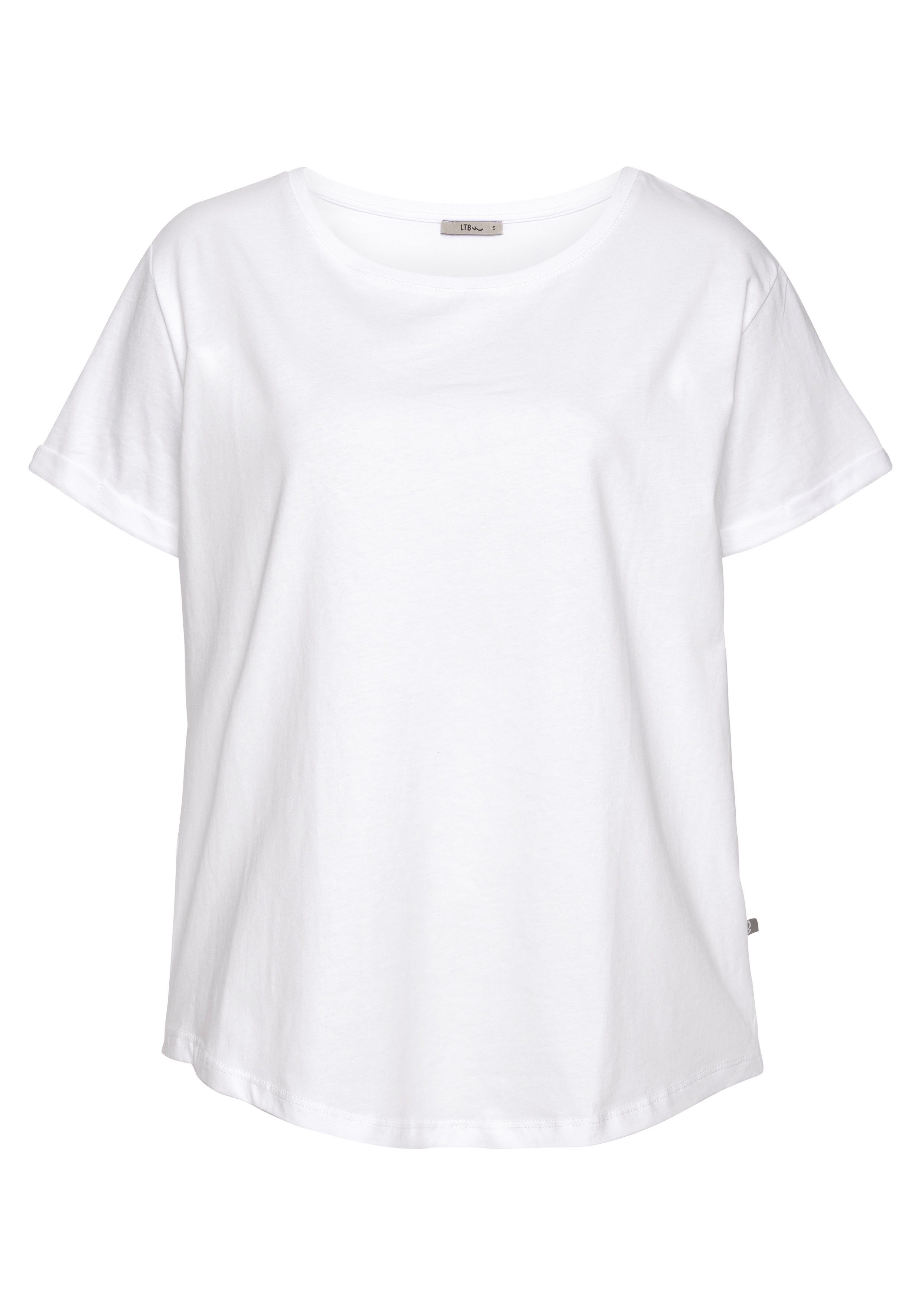 Damen Shirts LTB Kurzarmshirt SEPEZEDP (2-tlg) als DOPPELPACK in schlichtem Design mit abgerundetem Saum - EXKLUSIV