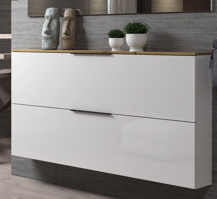 Home affaire Schuhschrank SPACE, Schuhkipper, Schuhschrank,Schuhkommode, nur 19 cm Tief Ideal für schmale Flure, Breite 160 cm, Made in Italy, Hochglanzlack