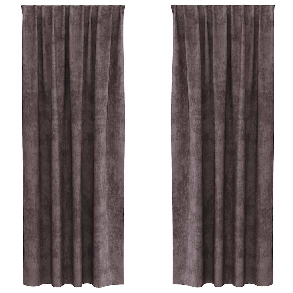 vidaXL Vorhang Samtvorhänge 2 stk. Braun 245 x 140 cm Samt (2 St), Samt