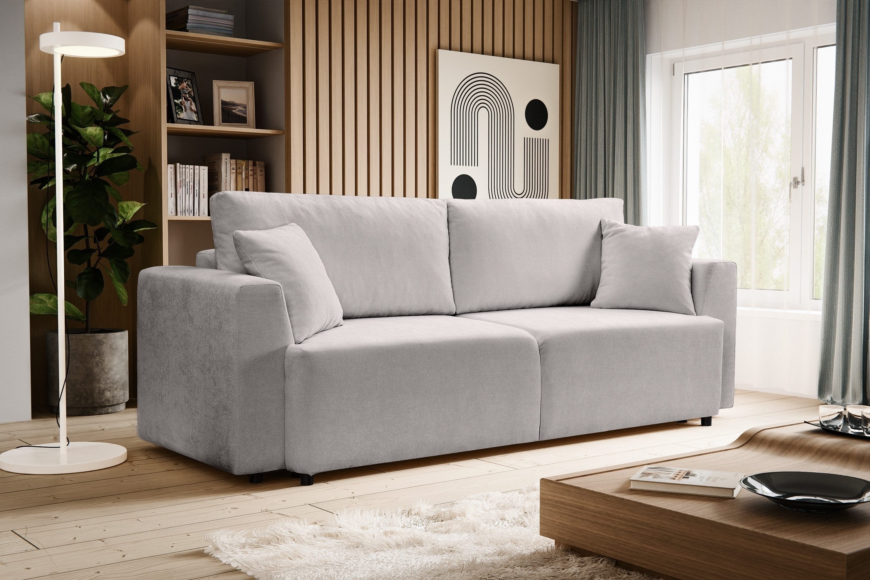 freiraum Schlafsofa Point, in hellgrau, Webstoff - 250x95x99cm (BxHxT)