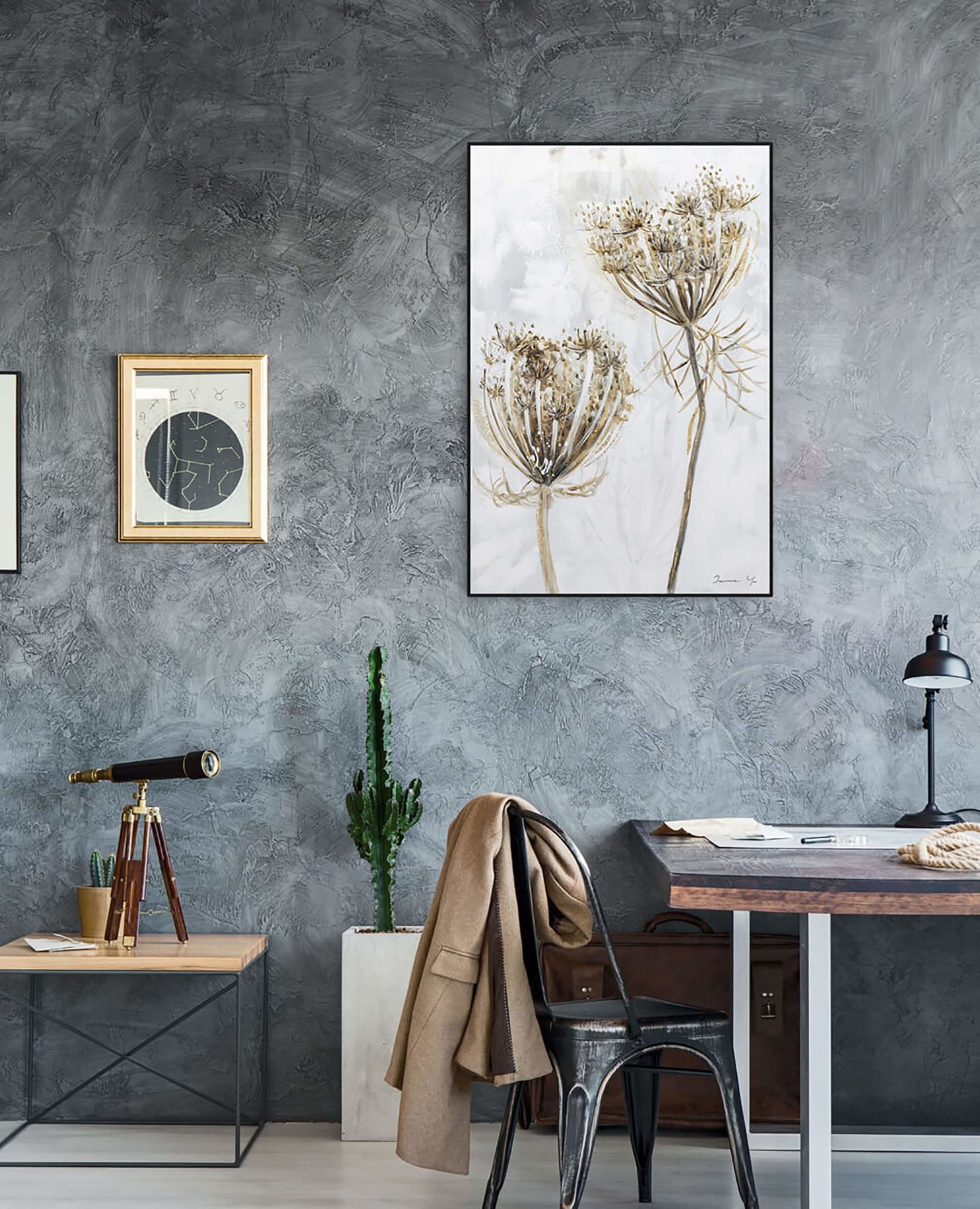 KUNSTLOFT Gemälde Growing Flowers 60x90 cm, Leinwandbild 100% HANDGEMALT Wandbild Wohnzimmer