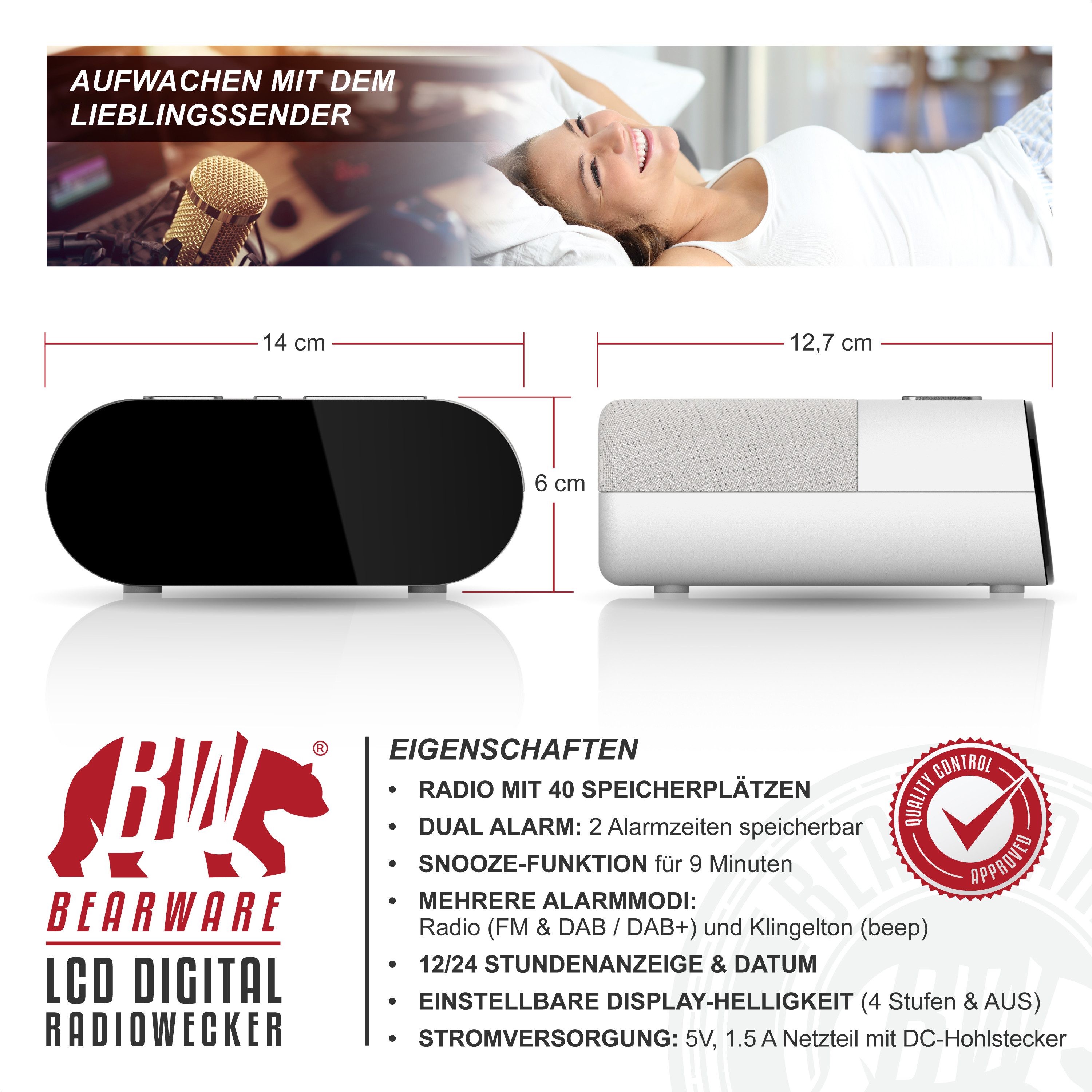 BEARWARE Radiowecker Küchenradio digital, FM, DAB+ Radio, Wecker, Dual Alar günstig online kaufen