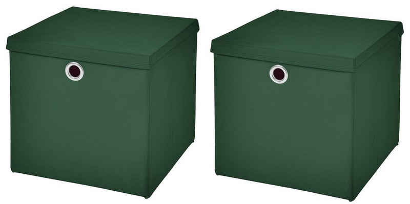 StickandShine Faltbox »2 Stück Faltboxen 28 x 28 x 28 cm faltbar mit Deckel Aufbewahrungsbox in verschiedenen Farben (2er SET 28x28x28) 28cm«